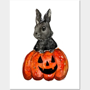 Jack O Lantern Rabbit Posters and Art